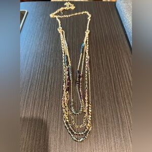 Elegant Multicolor Beaded Gold Necklace